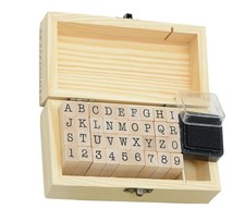 36 Pcs Wooden Rubber Stamps, 0.2 Inch Letter and Number for DIY Craft Card an...