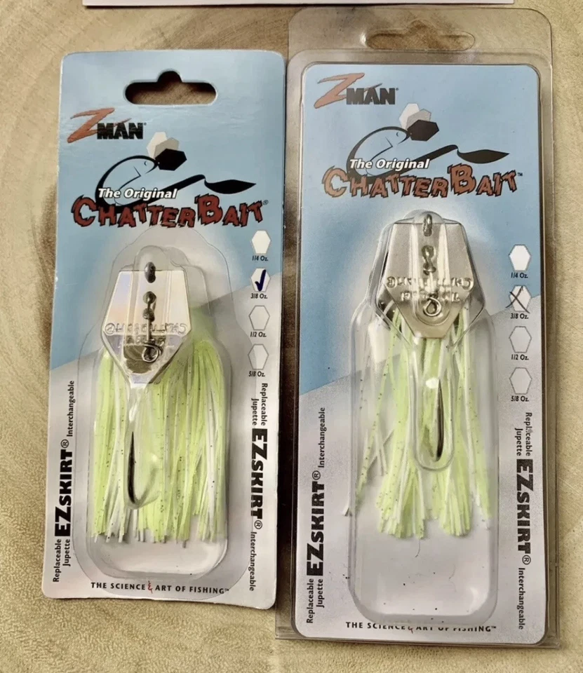 Z-man (lote de 2) Chatterbait original, 3/8 oz, pesca de lubina, ¡envío gratuito! ¡NUEVO CON ETIQUETAS! Foto 4 de 4