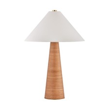 Hudson Valley Haviland 1Lt Table Lamp, Aged Brass/White Linen 1 - L2231-AGB