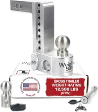 Weigh Safe Hitch 8" Drop/2.5" Receiver w/2pc Keyed Lock & Built-in Weight Scale