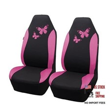 Butterfly car seat Covers ful Set Fashion Universal Lady Woman 2 Fronts Pink