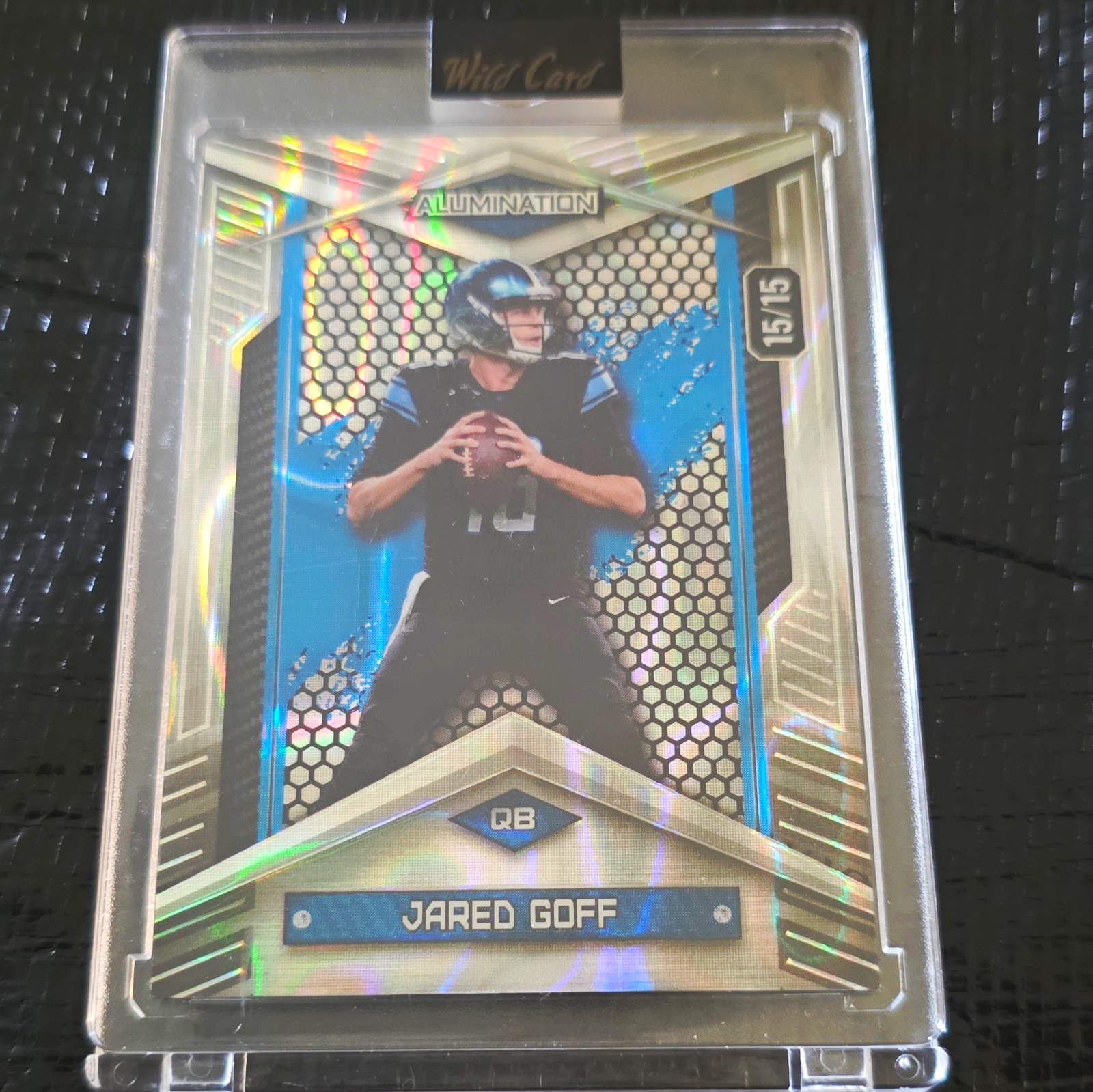 Wild Card Alumination Jared Goff Lions 2026 Bookend Serial Numbered 15/15