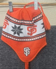 M 2 San Francisco Giants Beanie Hat With Tassels Unisex Orange White