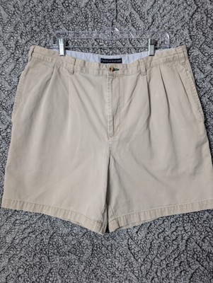 Vintage Tommy Hilfiger Chino Shorts Beige Pleated Classic Fit Men's 38