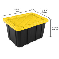 Sterilite Large Storage Bin, 27 Gallon Durable Plastic Storage Tote with Snap-On