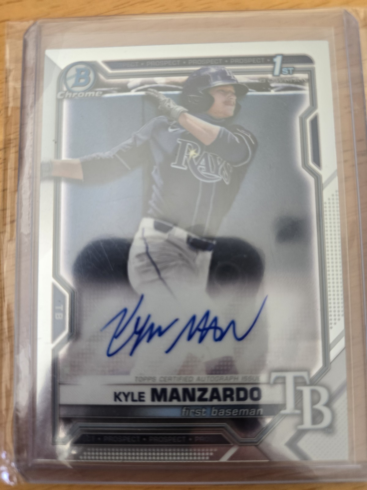 2021 Bowman Draft Chrome Kyle Manzardo 1st Prospect Auto #CDA-KM Cle Guardians 