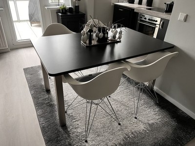 4 Stck. Original Eames Plastic Armchair DAR   weiß, Chromgestell   Vitra