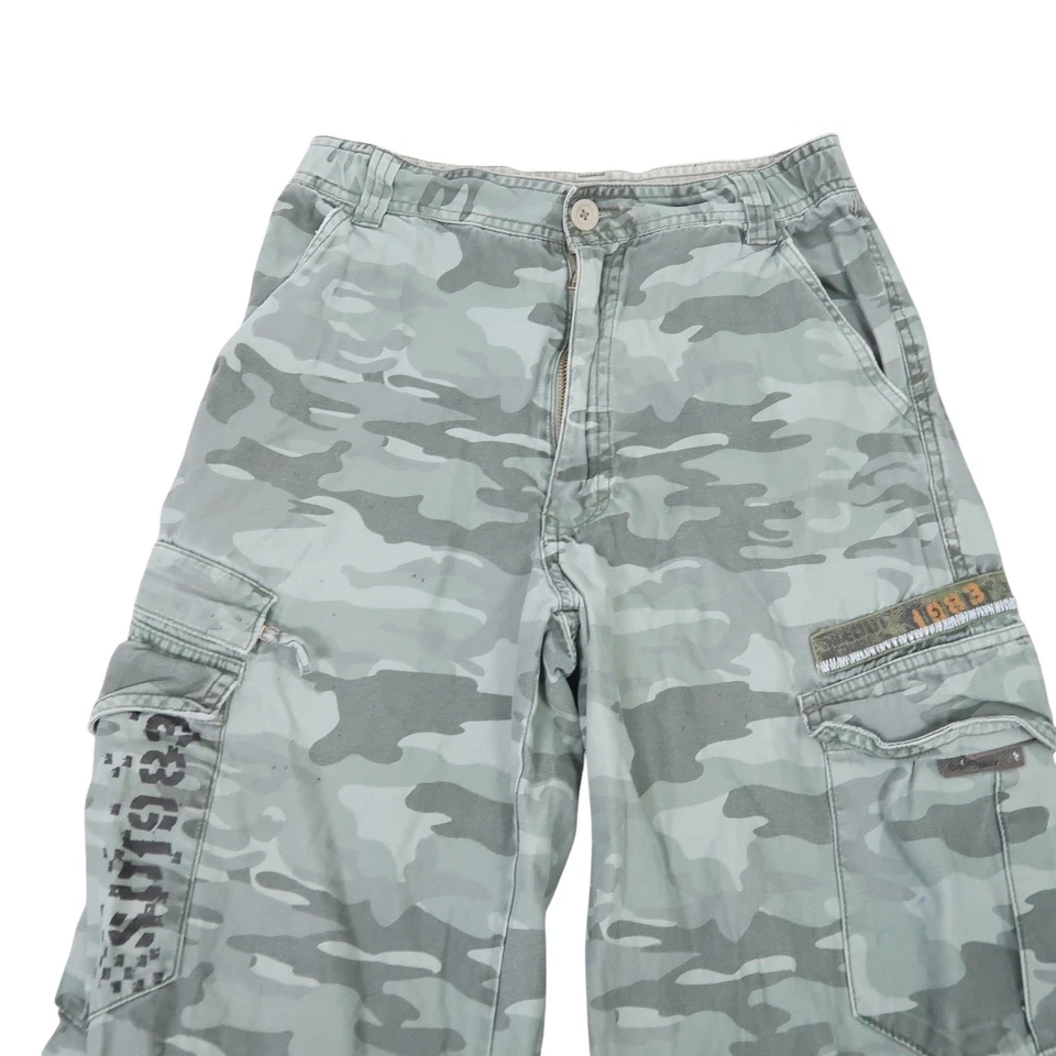 Vintage Y2K Sideout green camo cargo baggy skate pants Boys 16 - Image 2 of 4