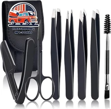 7 Pack Pinzas Profesionales De Acero Inoxidable Para Mujeres Y Hombres US NUEVO