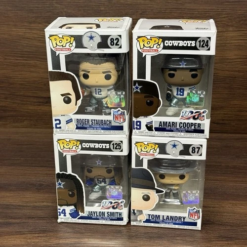 Lot Of Funko POP 82 87 124 125 NFL: Roger Staubach Landry Cooper Smith Cowboys