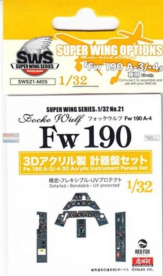 ZKMA31914 1:32 Zoukei-Mura Fw190A-3 Fw190A-4 3D Acrylic Instrument Panels Set