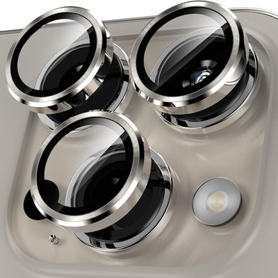 YWXTW Camera Lens Protector for iPhone 15 Pro Max/ 15 Pro, Natural Titanium