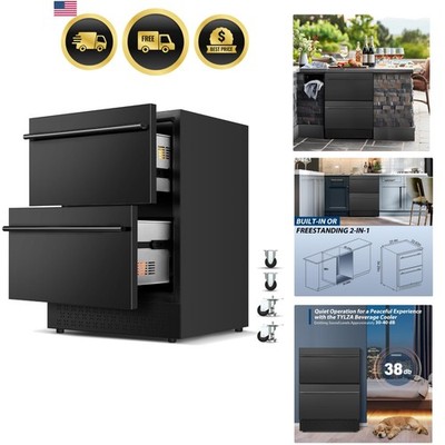 Under Counter Drawer Fridge 24 Inch, Built-in/Freestanding Beverage Refrigera...