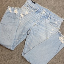 Abercrombie Fitch Jeans Womens 32x30 Blue Denim Stretch Skinny Tapered Leg