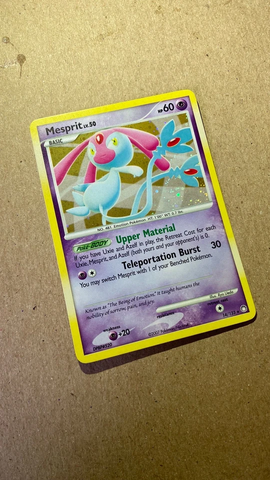 Mesprit 14/123 HOLO RARE 2007 Pokemon Diamond & Pearl Mysterious Treasures - Image 2 of 4