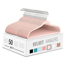 Velvet Clothes Hangers 50 Pack Heavy Duty Durable 17.7inch-50pack Blush Pink