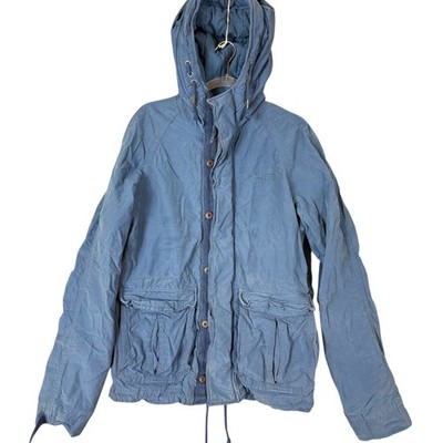 Y2K Hollister Men M Del Mar Hooded Parka Utility Miliary Style Jacket Navy NWT