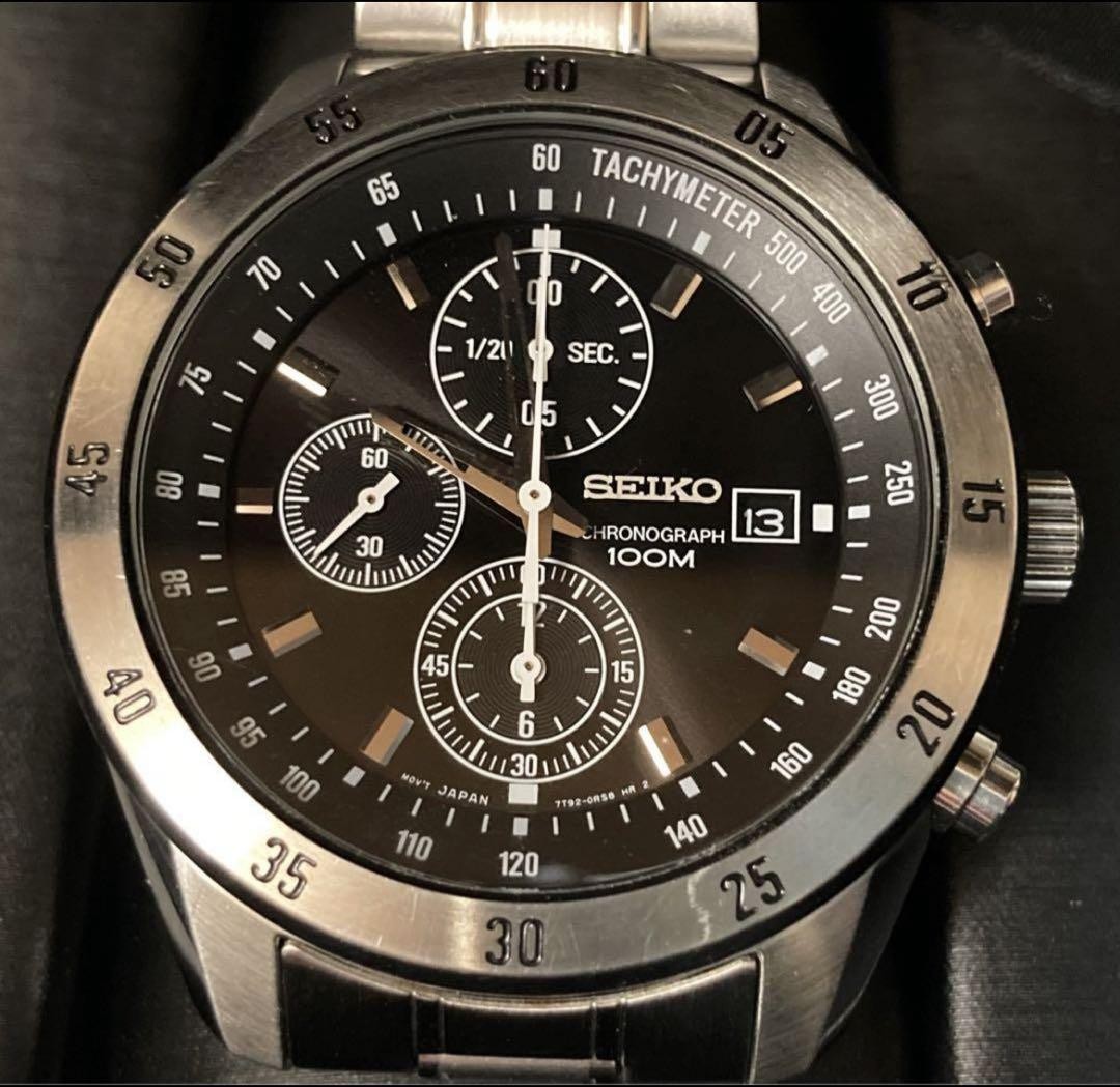 Seiko Men's Chronograph Stainless Steel Watch with Date Display