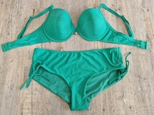 Matalan Womens Green Bikini UK 12 34D Underwire Unworn Mid Rise Bottoms