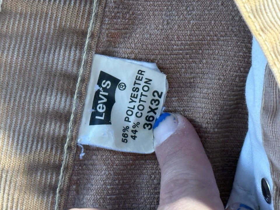 Винтажные оранжевые вельветовые инженерные брюки Levi's 70-е 80-е 36x32 редкие - Изображение 4 из 4