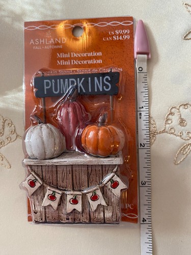 ASHLAND HALLOWEEN MINIATURES PUMPKIN STAND ~ NEW IN PKG FALL THANKSGIVING - Picture 2 of 6