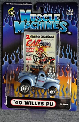 MUSCLE MACHINES : WILLYS PU 1940 stahlblau / 1:64 Modellauto / OVP ! NEU !
