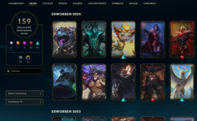 League of Legends LOL ACC EUW (Alle Champions lvl 255 - 159 Skins 31 Chroma)