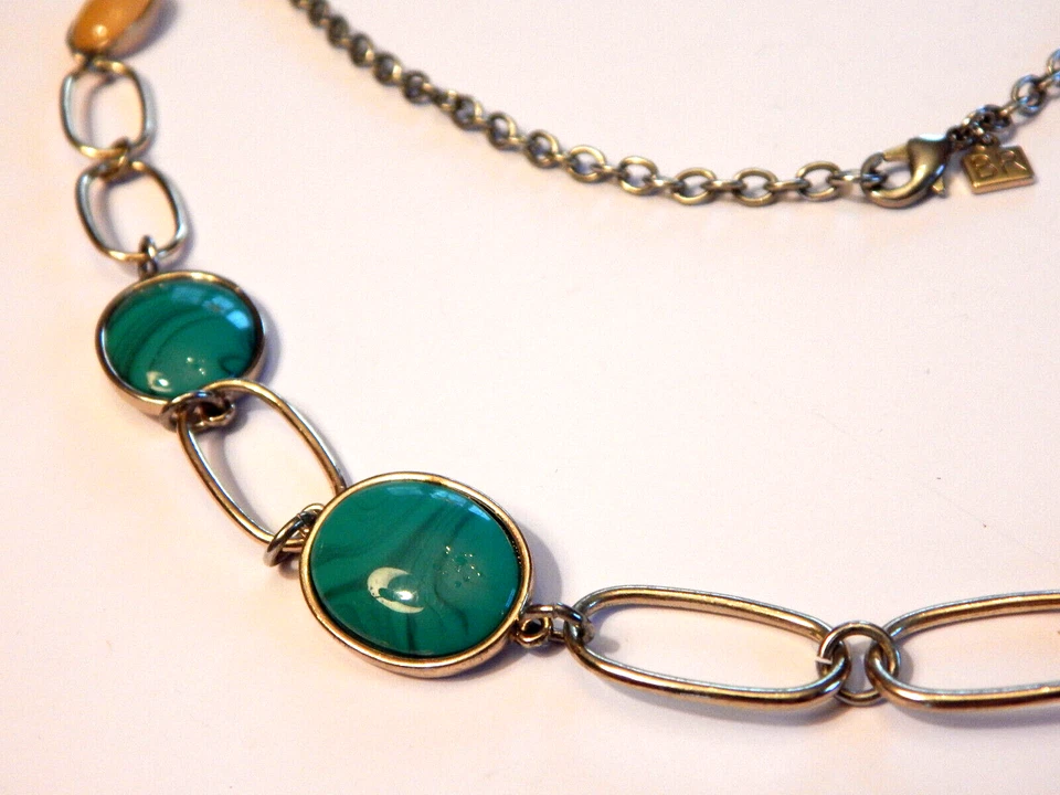 Firmado BR Banana Republic Cadena Boho Collar Turquesa Imitación Piedra 26 y 1/2 Pulgadas Foto 3 de 4