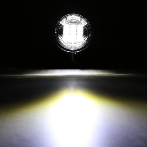 4.5"Inch Motorcycle LED Fog Passing Lights Auxiliary Lamp Chrome Housing Bucket - Picture 11 of 12