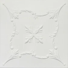 DIY Glue Up White Decorative Ceiling Tiles R38 White Satin Behr paint 96 Pcs.
