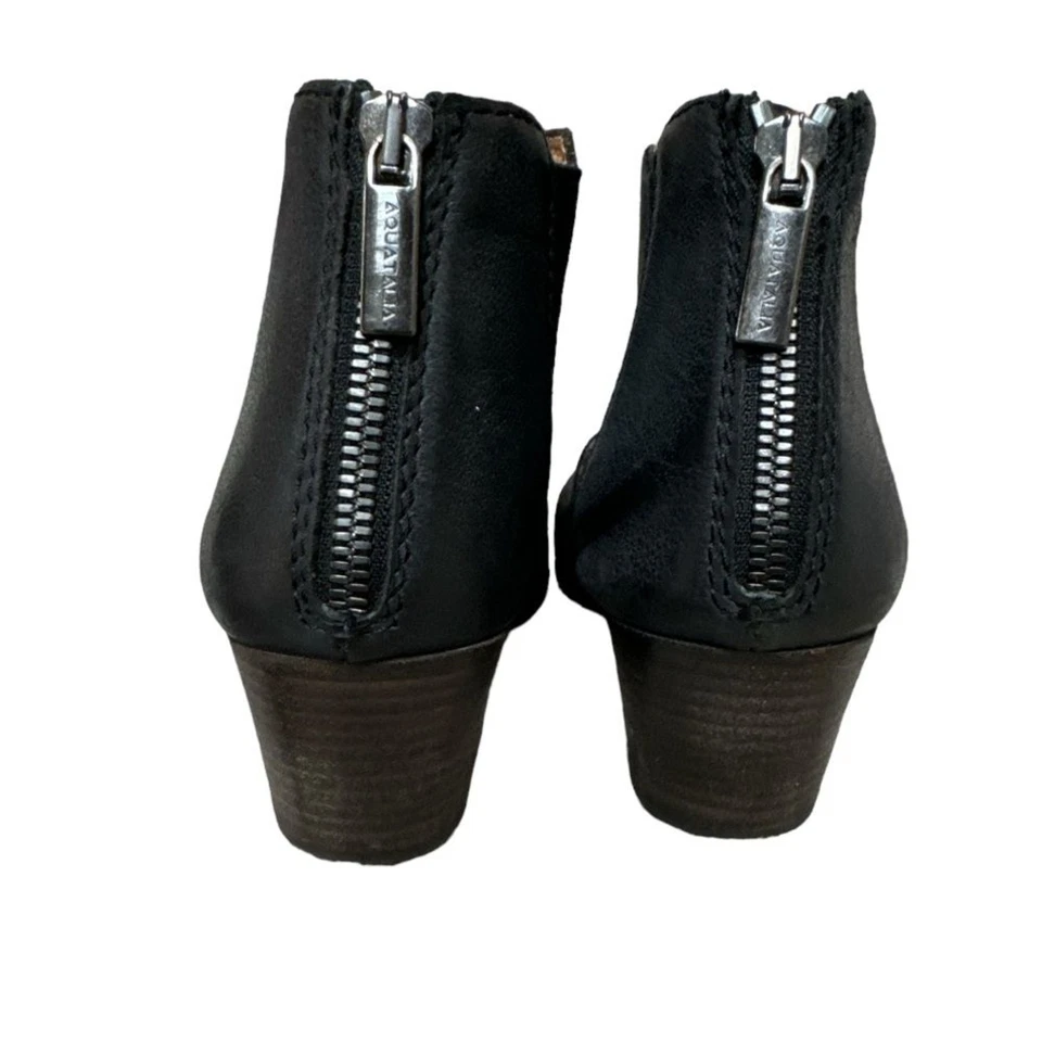 Aquatalia Marvin K Frieda Botines Cuero Carbón Recorte Botines Talla 7 Foto 2 de 4