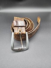 Vintage Hand Tooled Leather Belt With Buckle Cowboy Vibe  50 Inches