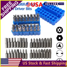 33x Screwdriver Bit Set Hex Head Drill Bit Set w/ 1/4" Extension Bit Holder SET
