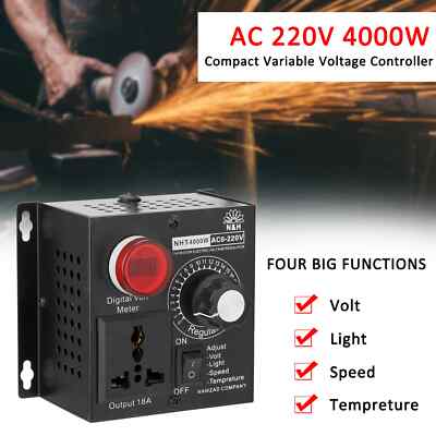 Voltage Regulator Speed Temperature Light Voltage Controller AC220V 4000W Dimmer