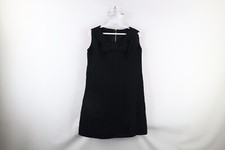 Vtg 50s 60s Rockabilly Womens Medium Bowtie Rayon Blend Little Black Dress USA