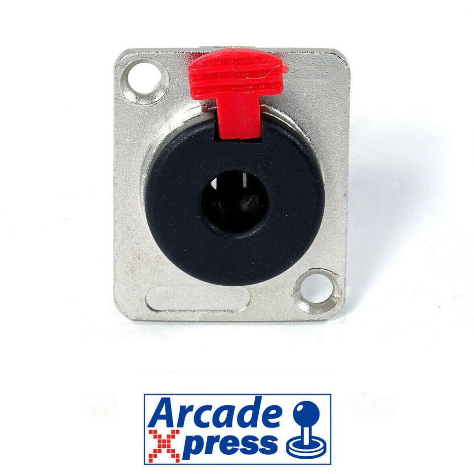 ARCADE EXPRESS Audio Stereo Jack 6.3mm Feedthrough Female Pass Through Panel Mount Breakout