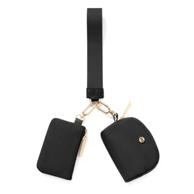 Mini Zip Around Wristlet Wallet for Women Dual Pouch Wristlet