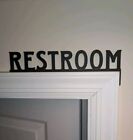 Restroom Door Sign Topper - free standing Plaque for Toilet Bath Room Bathroom