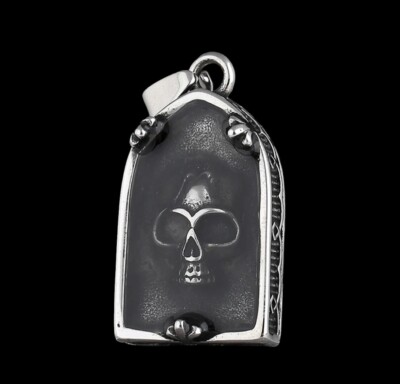 ALTER   stainless steel Necklace Skull Cathedral Alter Window Cobochon Gothic