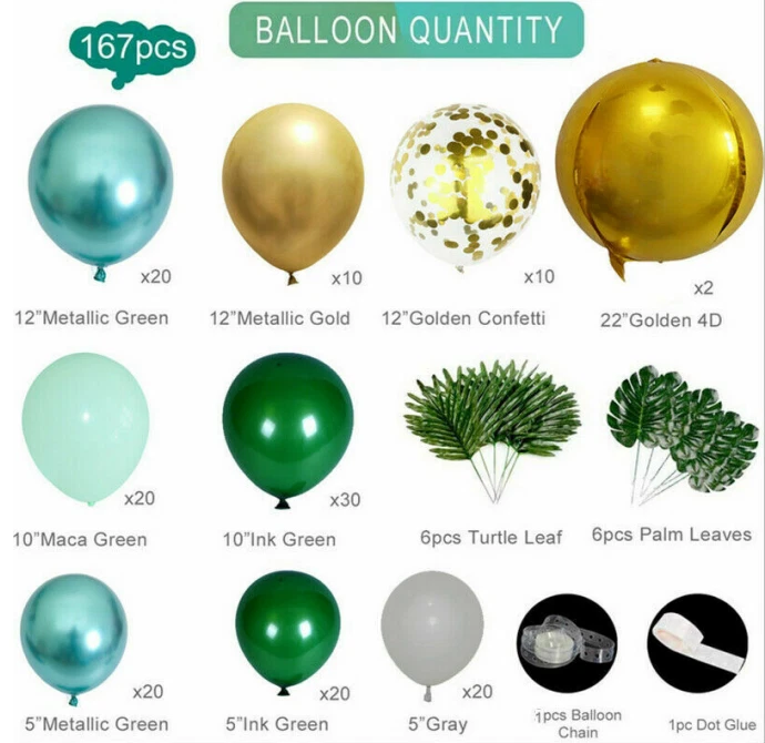 Jungle Safari Green Balloon Arch Garland Kit Baby Birthday Wedding Party Decor - image 2 of 4