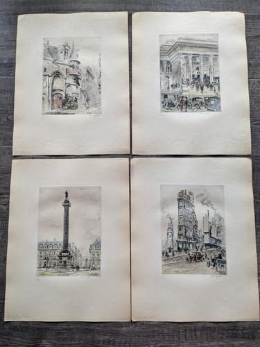 Vintage Eugene Veder 46 PARIS Hand Colored Etchings Example #5/100 By A. Morance - Picture 14 of 24