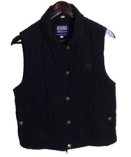 Riding Sport Quilted Vest Sz S Womens Equestrian Wear Horse Ride Zip Snap Black