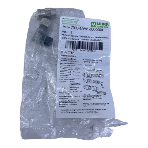 Murr 7000-12691-0000000 M12 Bu. 90° A-kod. Schneidklemmanschluss 3LED VE:5stk/pc - Picture 12 of 12