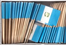 One Box of 100 Guatemala Toothpick Flags, 100 Small Mini International Flags