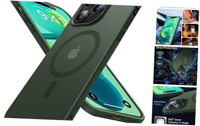 ??? Magnetic for iPhone 14 Pro Max Case [Compatible with MagSafe] Deep Green