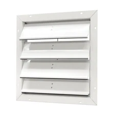 19.25 in. x 19.25 in. Square White Aluminum Automatic Shutter Gable Louver Vent
