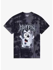 Bluey Mens Muffin Metal Tie-Dye Cartoon T-Shirt New XS, S, M, L