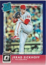 2016 Panini Donruss Optic Jerad Eickhoff #63 Purple Prizm SP RC