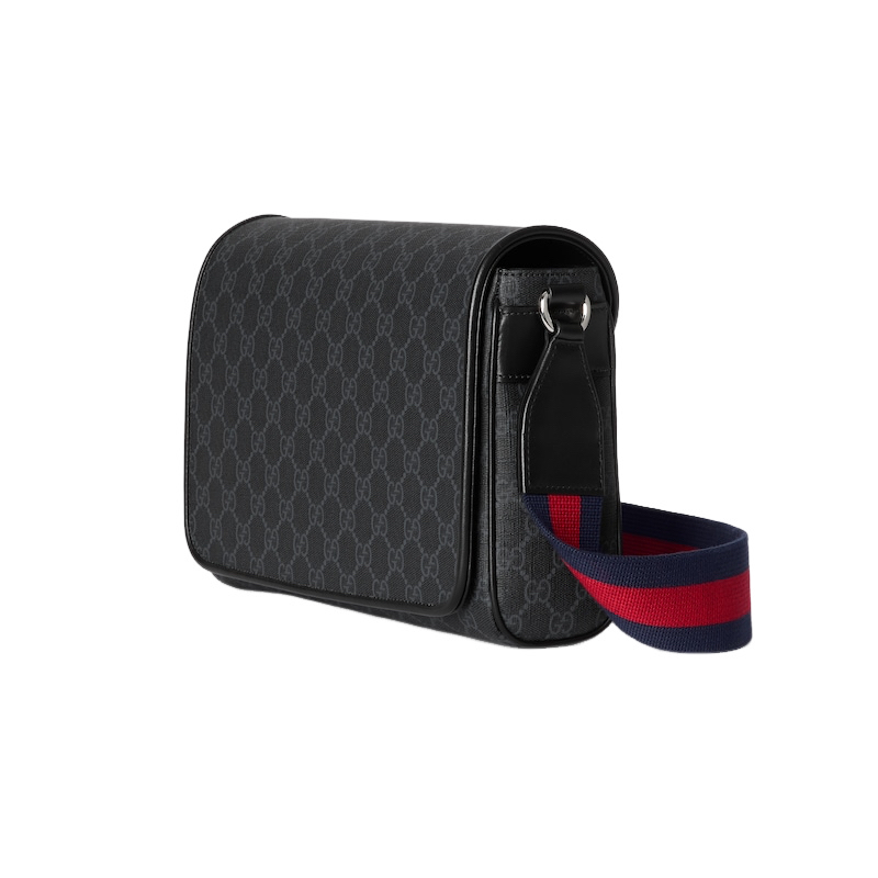 GUCCI $1890 Medium Black GG Canvas Crossbody Bag New & Authentic