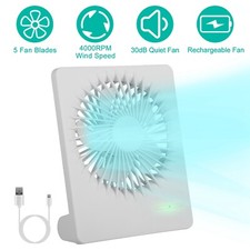 Portable Desk Fan Rechargeable Ultra Quiet Small Fan Personal Travel Fan